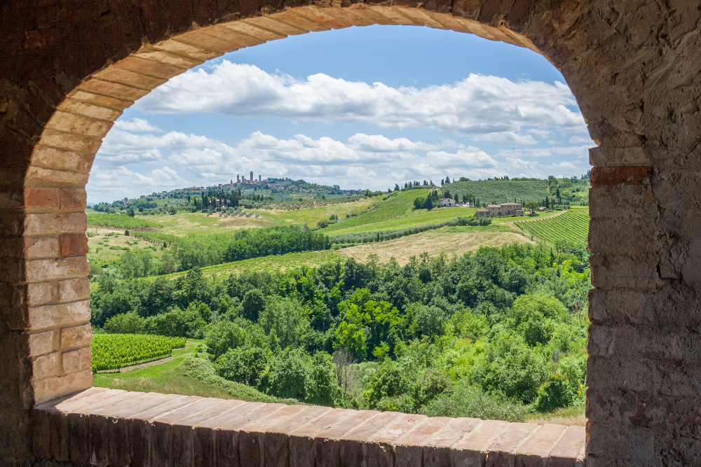 Lovely panoramic 2 BDR apartment in restored farmhouse, San Gimignano, Tuscany