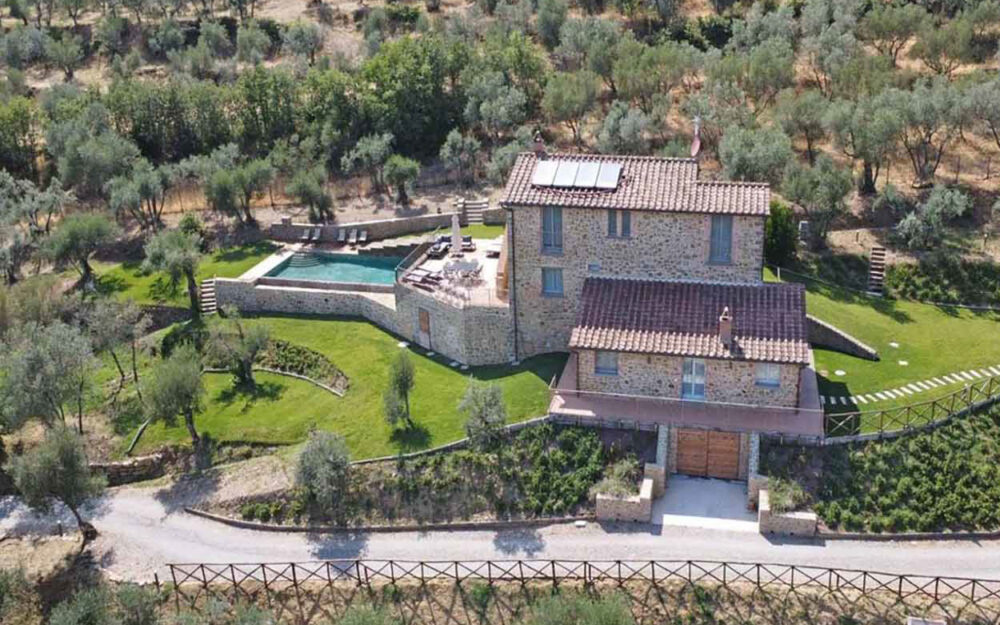 STUNNING 5 BDR STONE HOUSE WITH POOL, OLIVE TREES, CORTONA, AREZZO, TUSCANY